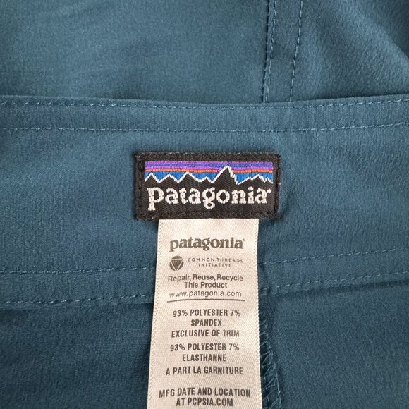 Patagonia Meridian Board Shorts Womens Size 0 Teal Beach Solid SS-1922 - Picture 8 of 10